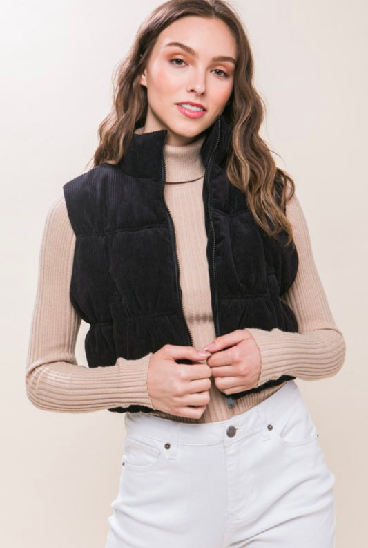 Black Corduroy Vest