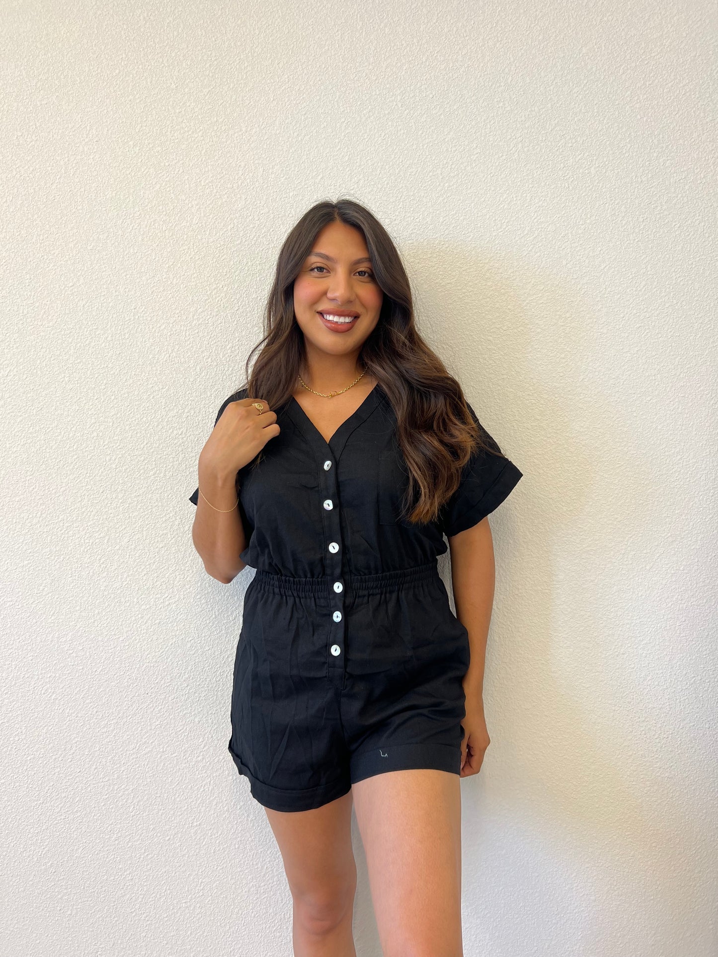 Salma black romper