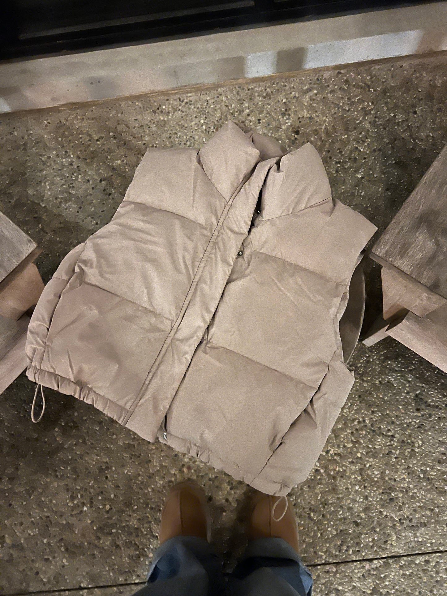 Tan Puffer Vest