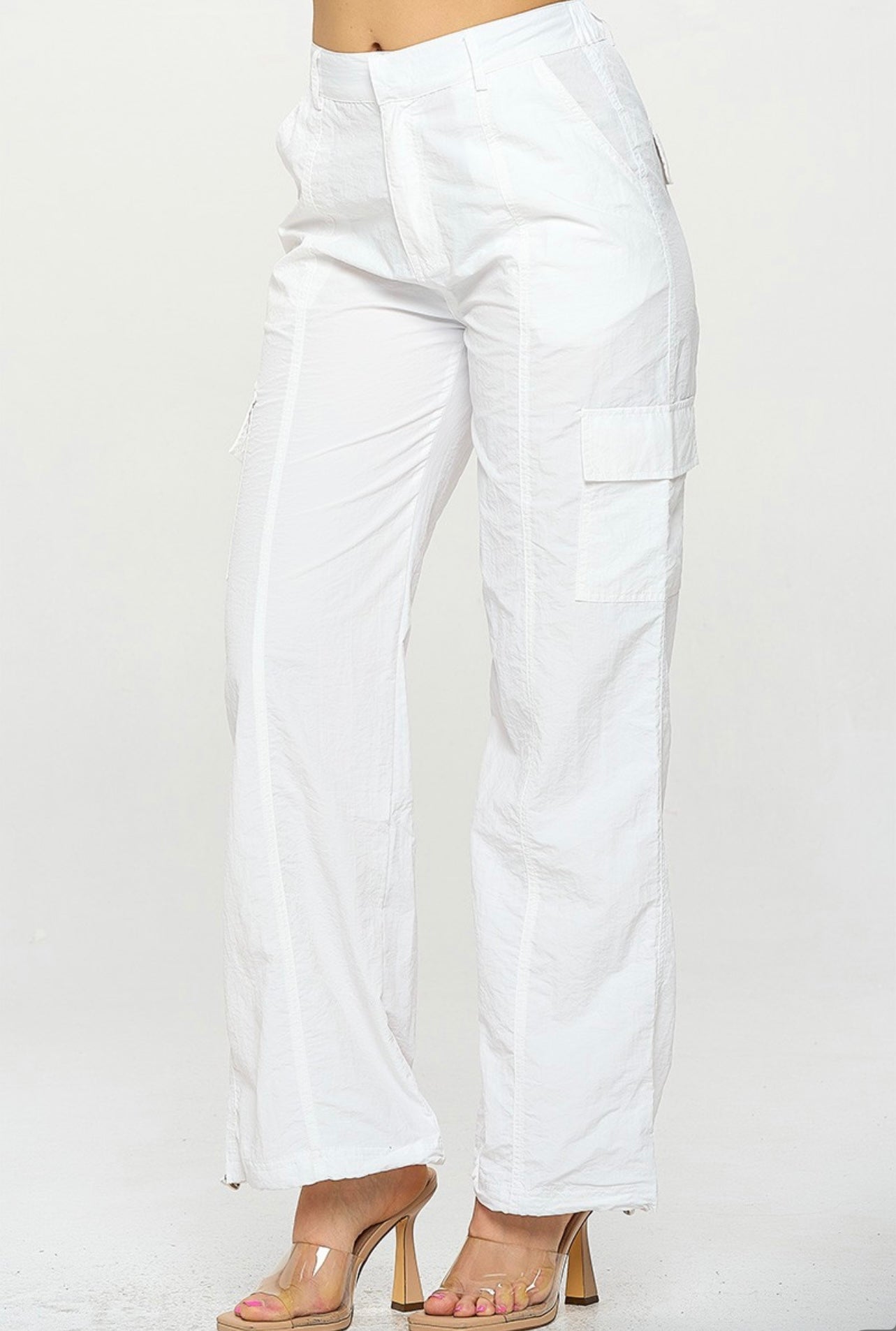 Mel cargo parachute pants ( White )