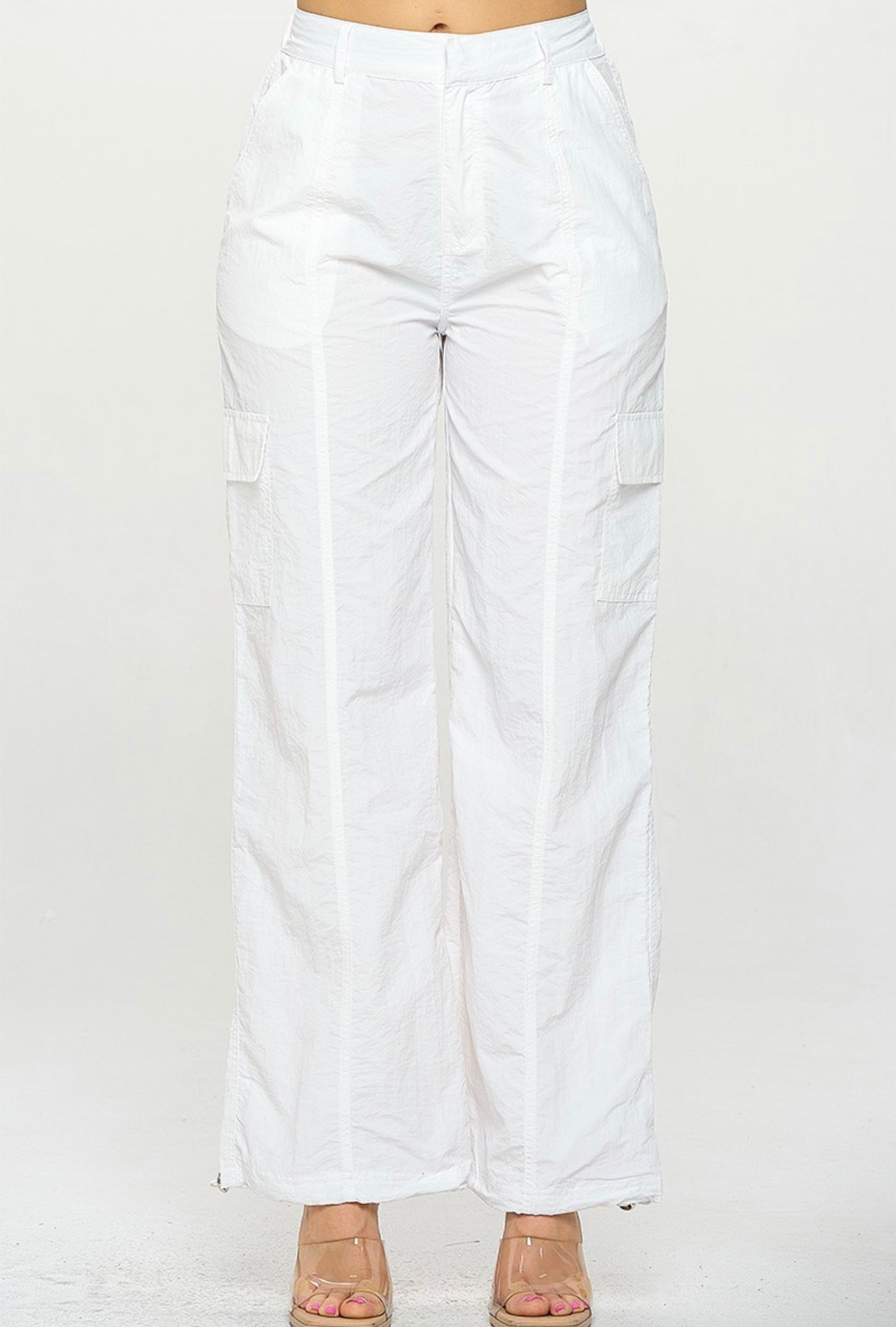 Mel cargo parachute pants ( White )