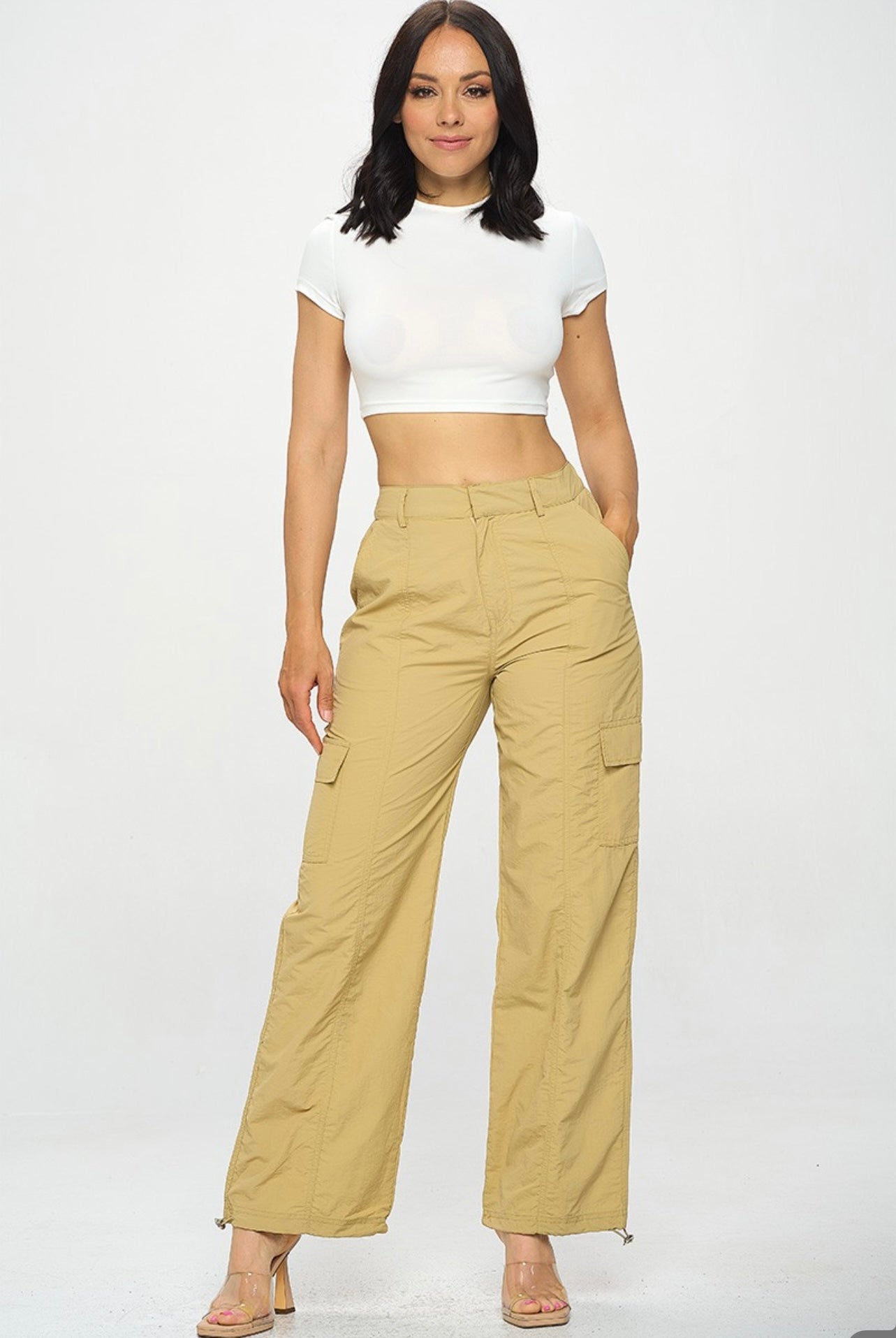 Mel Cargo Parachute Pants (Taupe)